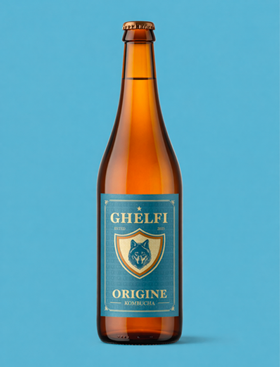 Bottiglia di kombucha Ghelfi Origine da 75 cl